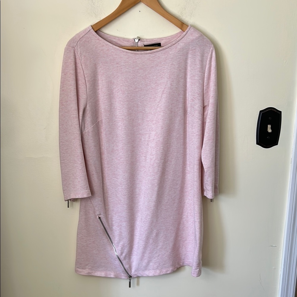 Pink H by Halston Women's Tunic Top with Zipper Details